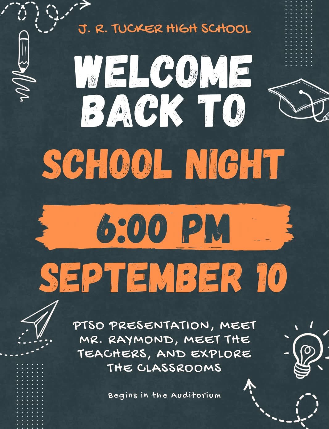 Tucker Back-To-School Night: Thurs Sept 10 @6pm